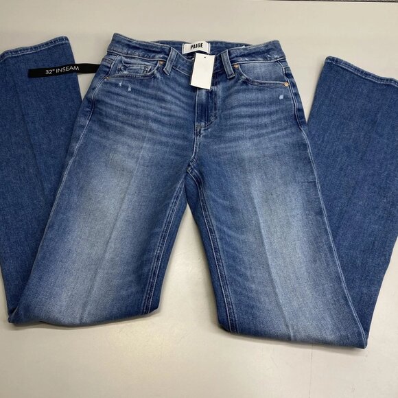 NEW PAIGE Women Jean Rock Show Blue Size 25 High Rise Laurel Canyon Bootcut